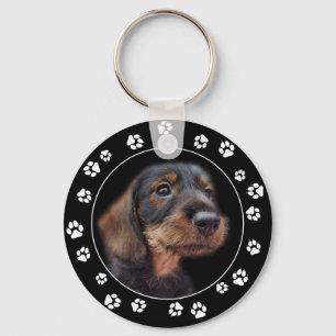 Llavero Dachshund Puppy Paw Impresiones Amor
