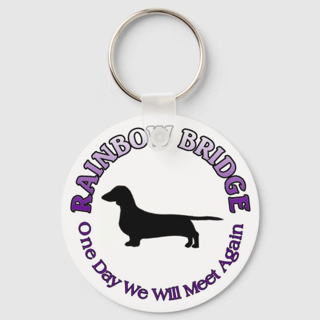 LLAVERO DACHSHUND RAINBOW BRIDGE KEYCHAIN (Anverso)