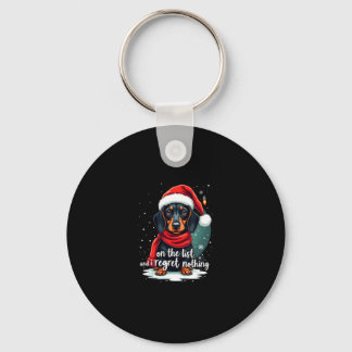 Llavero Dachshund Santa En La Lista De Traviesos Dachshund