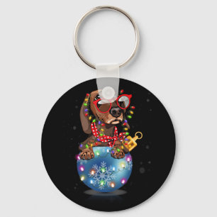 Llavero Dachshund Santa Navidades de regalo ligero