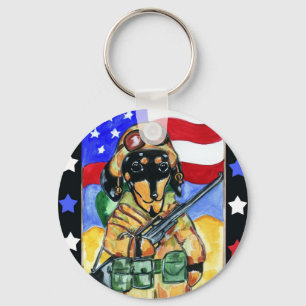 Llavero Dachshund Soldier