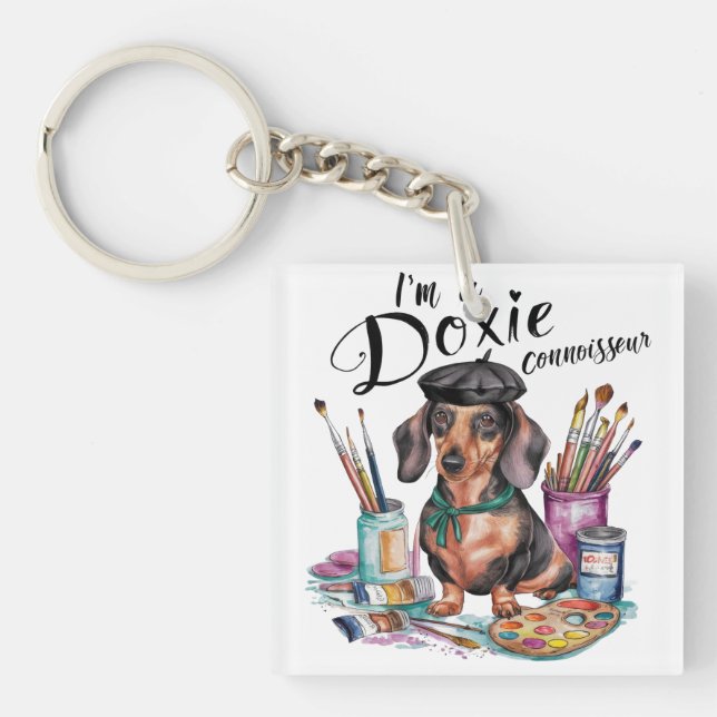 Llavero Dachshund soy un conocedor de Doxie (Frente)