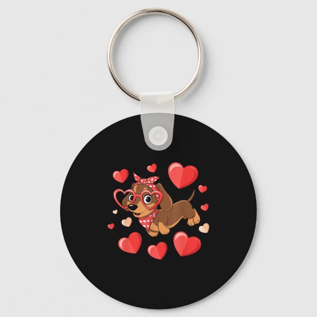 Llavero Dachshund Valentines Day Wiener Dog Lover Weenie H (Anverso)