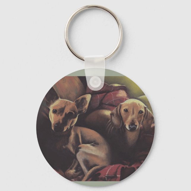 Llavero Dachshund y la acurruca de Chihuahua (Anverso)