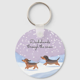 Llavero Dachshunds Navidades de la nieve Doxie Salchicha P