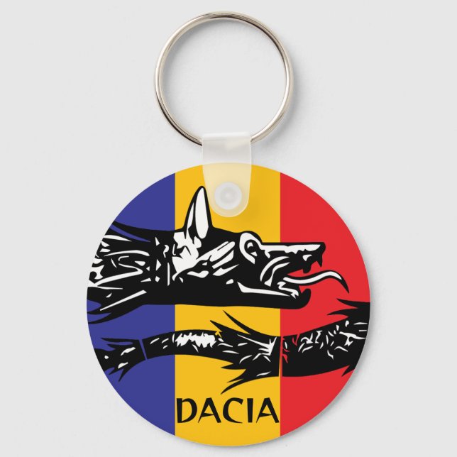 Llavero Dacian Wolf - bandera tricolor (Anverso)