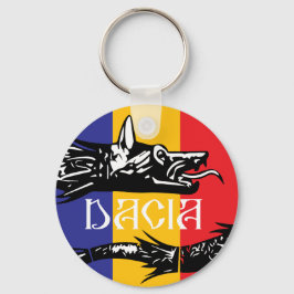Llavero Dacian Wolf - bandera tricolor - blanco