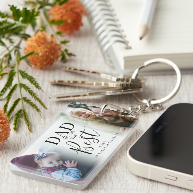 Llavero 'DAD' eres el mejor Collage de fotos de 2 (Frente Derecha)