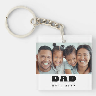Llavero DAD Est. 20XX Foto Moderna Minimalista
