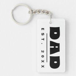 Llavero DAD Est. 20XX Tipografía simple moderna