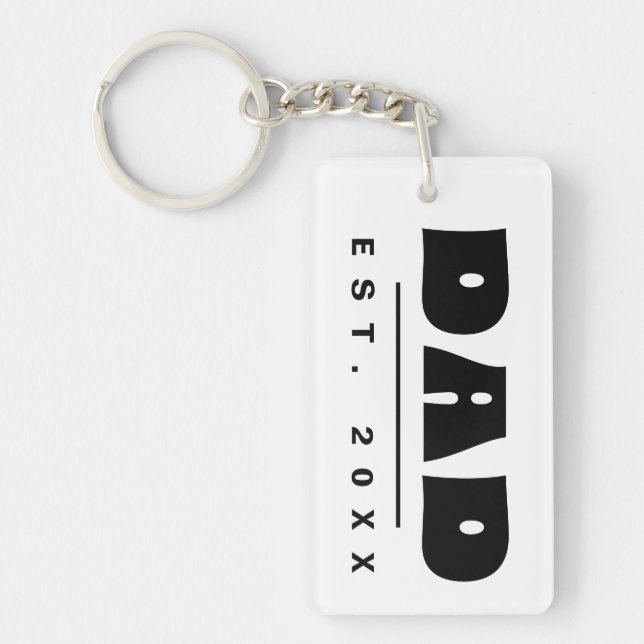 Llavero DAD Est. 20XX Tipografía simple moderna (Frente)