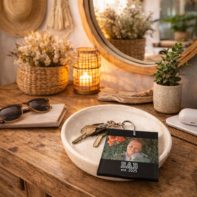 Llavero Dad Established Custom Year Photo Father Keepsake (Subido por el creador)