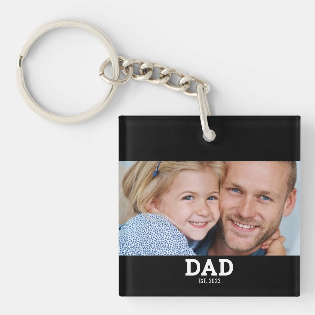 Llavero Dad Established Modern Photo (Frente)