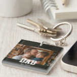 Llavero Dad Established Photo Father's Day Gift<br><div class="desc">Dad Established photo acrylic double-sided key chain with minimal bold font DAD established with date or dates of the year your first child or each child was born in modern black and white theme. Keep the name "Dad" or change it to the name he is referred by. Totally up to...</div>
