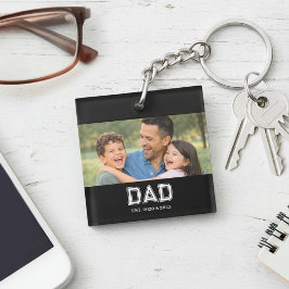 Llavero Dad Established Photo Modern Typography Gift