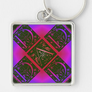 Llavero Dad Fancy Text Purple and Blue