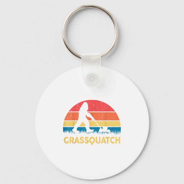 Llavero Dad Lawn Mowing Grquatch Bigfoot Mower Gift Funny  (Anverso)