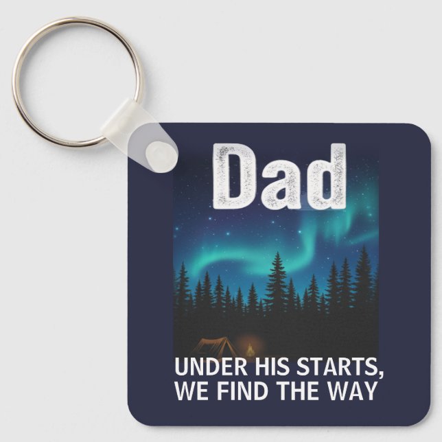 Llavero Dad Luces del Norte Camping Personalizable (Anverso)