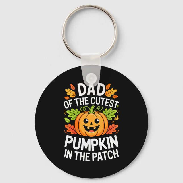 Llavero Dad Of The Cutest Pumpkin In The Patch Shirt Hallo (Anverso)