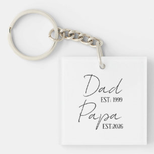 Llavero Dad & Papa EST Personalizado Regalo de Nuevo Abu