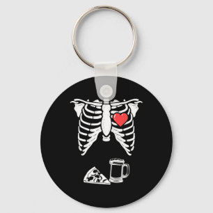 Llavero Dad Skeleton Halloween Beer Pizza Fun Pregancy Co