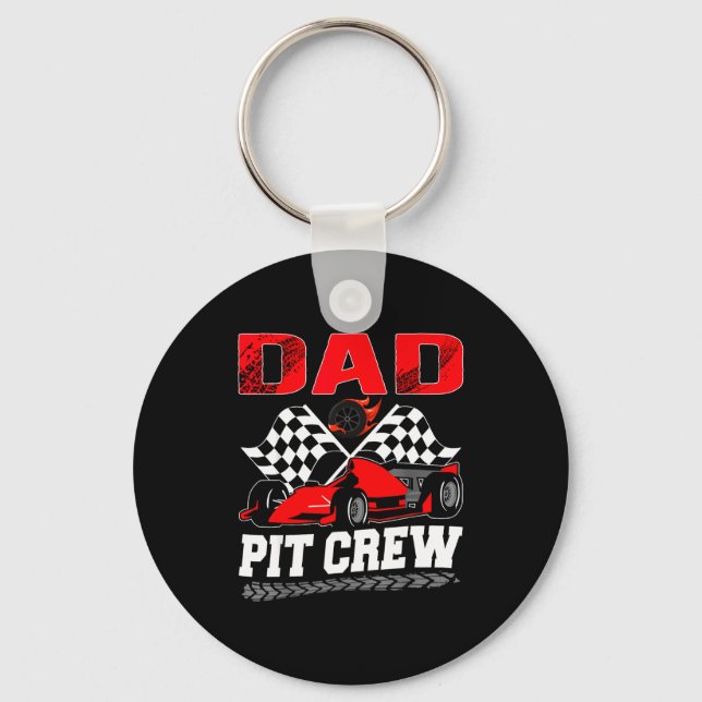 Llavero Dad T Crew Racing Family Race Car Birthday Boy  (Anverso)