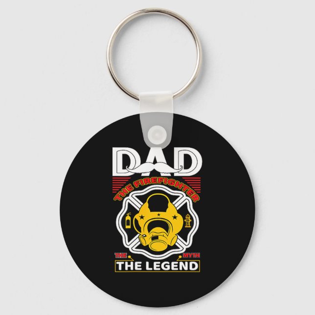 Llavero Dad The Myth Legend Fireman Gift Proud Firefighter (Anverso)