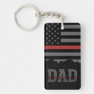Llavero Dad Thin Red Line Firefighter Dad