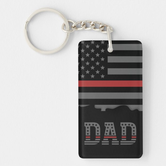 Llavero Dad Thin Red Line Firefighter Dad (Frente)