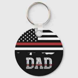 Llavero Dad Thin Red Line Firefighter Dad