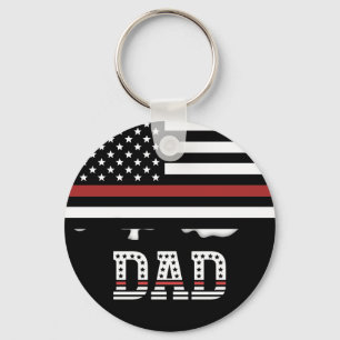 Llavero Dad Thin Red Line Firefighter Dad