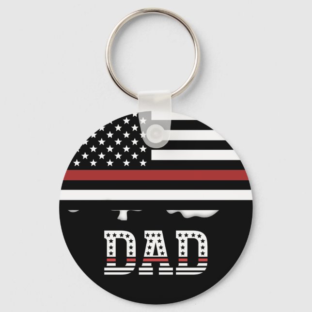 Llavero Dad Thin Red Line Firefighter Dad (Anverso)
