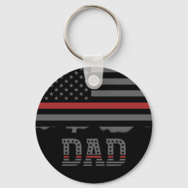 Llavero Dad Thin Red Line Firefighter Dad