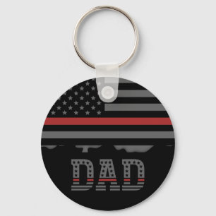 Llavero Dad Thin Red Line Firefighter Dad