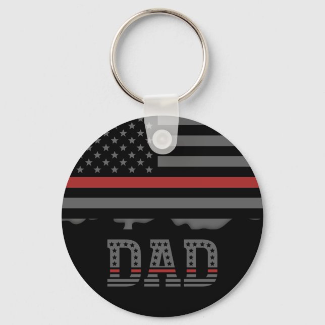 Llavero Dad Thin Red Line Firefighter Dad (Anverso)