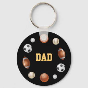 Llavero Dad World of Sports Black Keychain