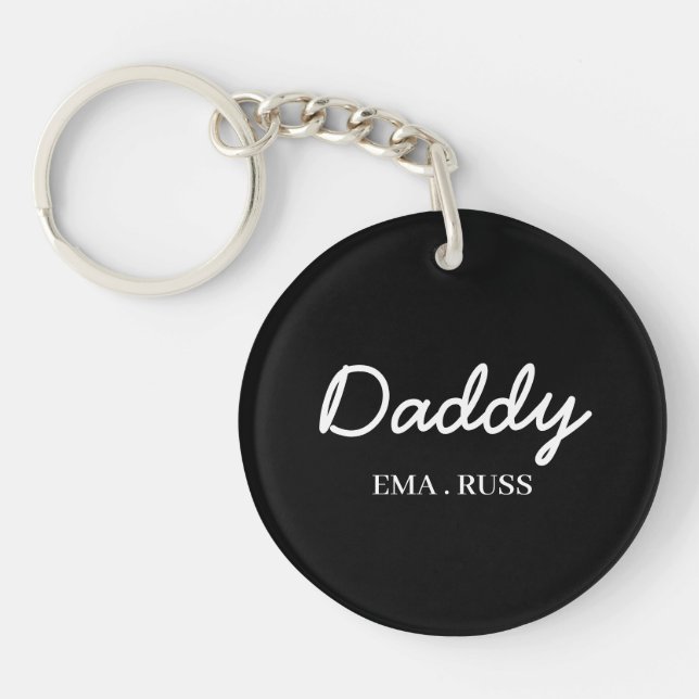 Llavero Daddy | Personalized Kids Names Father’s Day Gift (Frente)