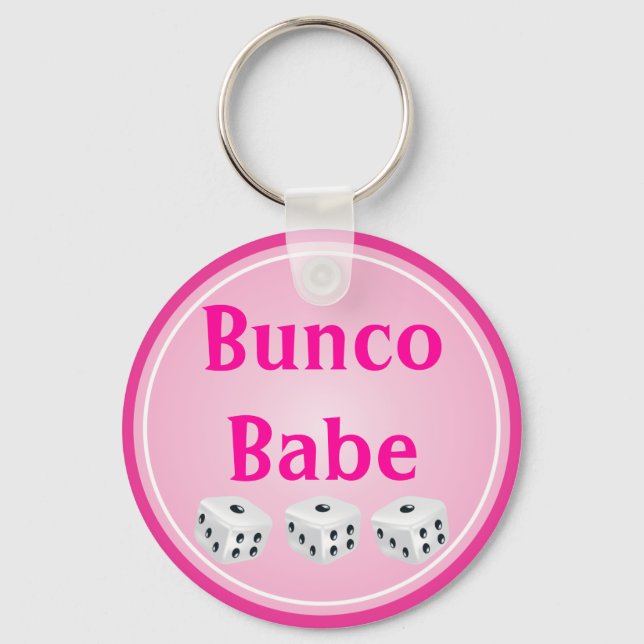 Llavero dados con personalizable de círculo rosa (Anverso)