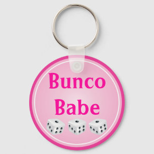 Llavero dados con personalizable rosado del círculo