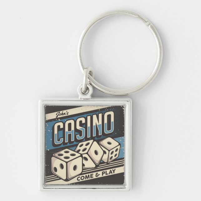 Llavero Dados de Casino de Cumpleaños Personalizados (Frente)