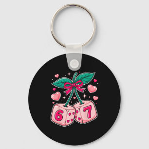 Llavero Dados de cereza lindos San Valentín rosa Kawaii 67