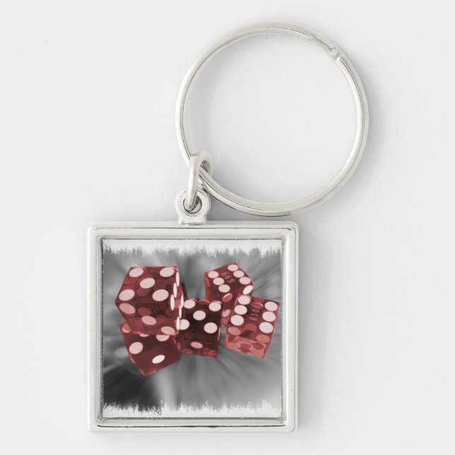 Llavero Dados rojos Las Vegas del gran apostador (Frente)
