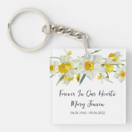 Llavero Daffodil Memorial Funeral Photo Keychain