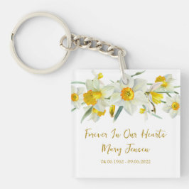 Llavero Daffodil Memorial Funeral Photo Keychain