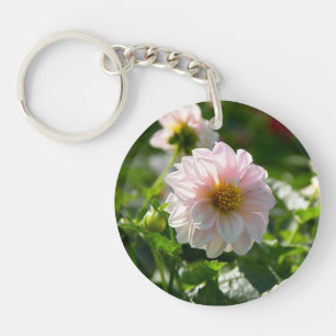 Llavero Dahlia blanca en la foto del jardín