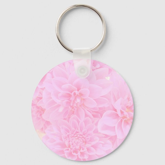 Llavero Dahlias En Rosa Suave (Anverso)