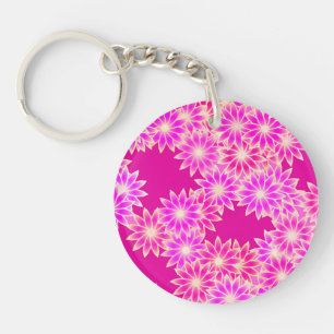 Llavero Daisies en tonos rosa y orquídea