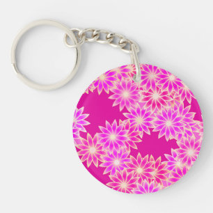 Llavero Daisies en tonos rosa y orquídea