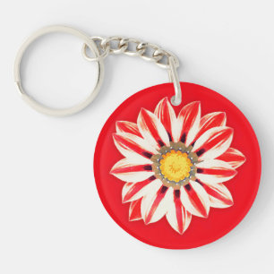 Llavero Daisy africano / Gazania - franja roja y blanca