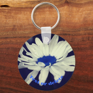 Llavero Daisy Blue Center Resumen Flor personalizada